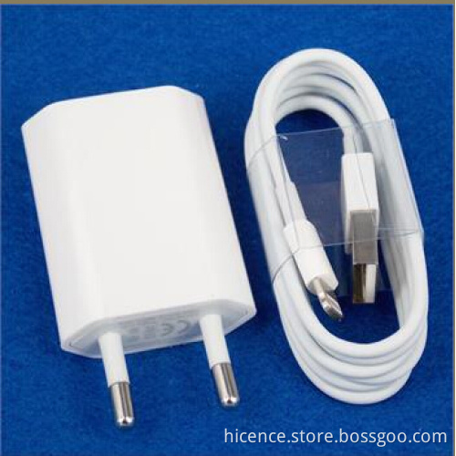 USB Data Cable +EU Wall Charger for iPhone 5